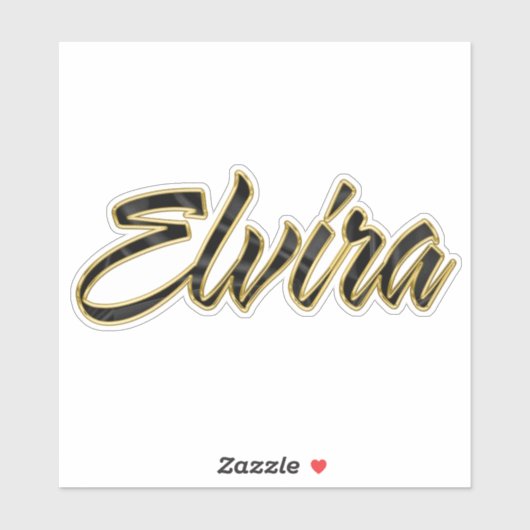 Elvira black gold Lettering Aufkleber Sticker (Blatt)
