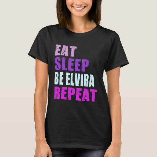Elvira Eat Sleep Be Repeat Elvira T-Shirt (Vorderseite)