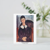 Elvira mit weißem Collar von Modigliani Amedeo Postkarte (Stehend Vorderseite)