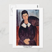 Elvira mit weißem Collar von Modigliani Amedeo Postkarte (Vorne/Hinten)