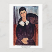 Elvira mit weißem Collar von Modigliani Amedeo Postkarte (Vorderseite)