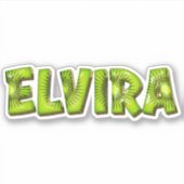Elvira Name Kiwi Design Aufkleber Sticker (Vorderseite)