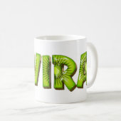 Elvira Name Kiwi Style Tasse Teetasse Kaffeetasse (VorderseiteRechts)