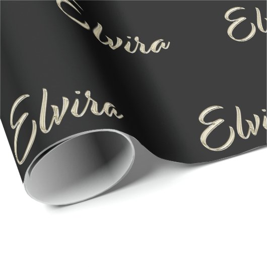 Elvira white gold Handwriting Geschenkpapier (Rolleneckpunkt)