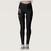 Elvira white gold Handwriting Hose Leggings (Vorderseite)