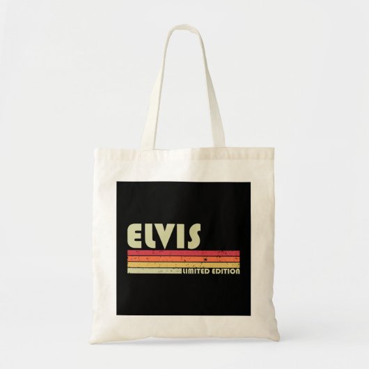 ELVIS Gift Name Personalisiert Funny Retro Vintag Tragetasche (Vorne)