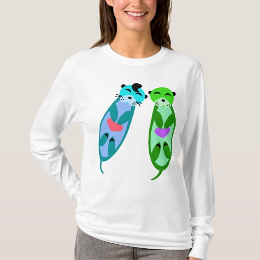 Elvis Otter & Friend mit Herz #2 T-Shirt (Vorderseite)