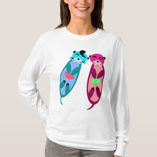 Elvis Otter & Friend mit Herz T-Shirt (Vorderseite)