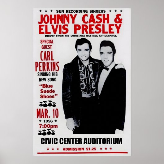 Elvis Presley, Johnny Cash, Carl Perkins 1950s Poster (Vorne)