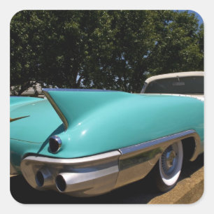Elvis Presleys grüner Cadillac-Cabriolet in Quadratischer Aufkleber