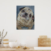 Elvis Puggy Portrait Poster von Nancy Medina (Küche)