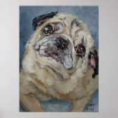 Elvis Puggy Portrait Poster von Nancy Medina (Vorne)