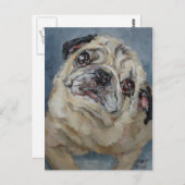 Elvis Puggy Portrait von Nancy Medina Postkarte (Vorne/Hinten)