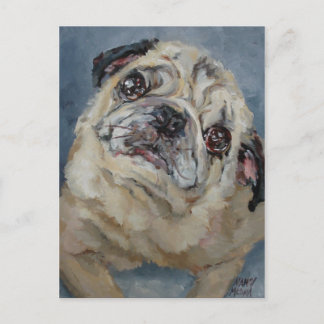 Elvis Puggy Portrait von Nancy Medina Postkarte
