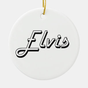 Elvisklassischer Retro Namensentwurf Keramikornament