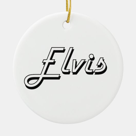 Elvisklassischer Retro Namensentwurf Keramikornament (Vorne)