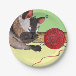 Elvis's Red Yarn Paper Plate Pappteller