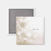 Elvory White Blume Magnet (Vorderseite/Rückseite)