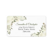 Elvory White Boho Rose Elegante Hochzeitadresse Adressaufkleber (Vorne)