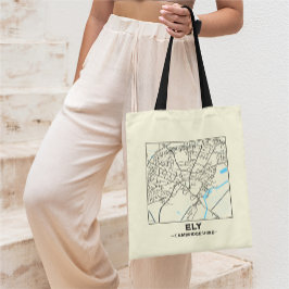 Ely, Cambridgeshire City Map Tote Bag Tragetasche