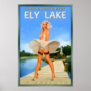 Ely Lake Minnesota Neue Marilyn Monroe Reise Poster