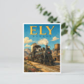 Ely Nevada Dampf-Eisenbahn GeoSaga Postkarte (Stehend Vorderseite)