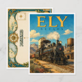 Ely Nevada Dampf-Eisenbahn GeoSaga Postkarte (Vorne/Hinten)