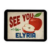 Elyria Ohio Apple - Vintage Travel Magnet (Horizontal)