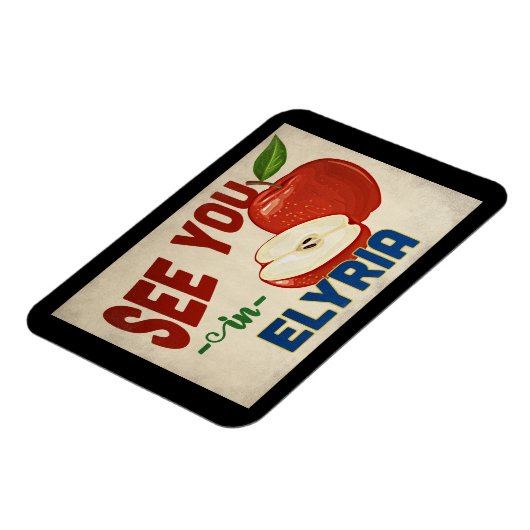 Elyria Ohio Apple - Vintage Travel Magnet (Linke Seite)