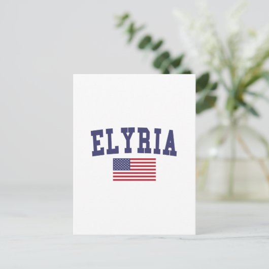 Elyria US-Flagge Postkarte (Stehend Vorderseite)