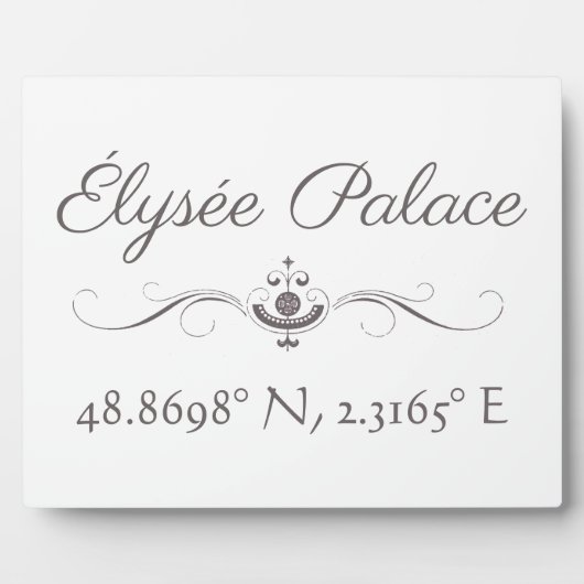 Élysée Palace Latitude Longitude Fotoplatte (Vorderseite)
