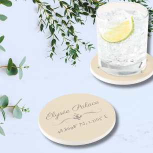 Élysée Palace Latitude Longitude Getränkeuntersetzer