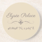 Élysée Palace Latitude Longitude Getränkeuntersetzer (Vorne)