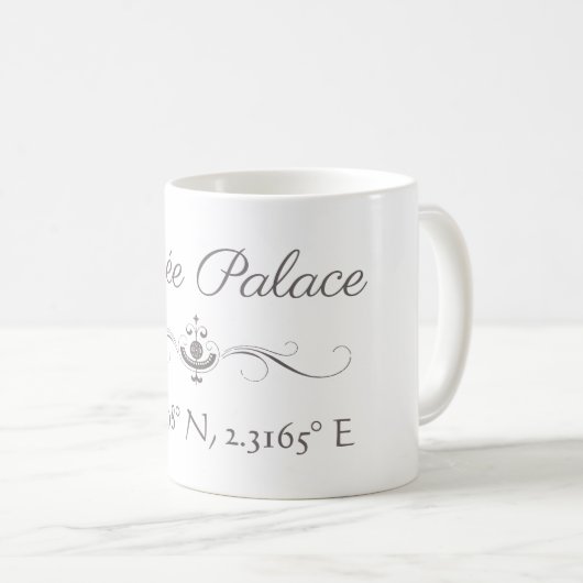 Élysée Palace Latitude Longitude Kaffeetasse (VorderseiteRechts)