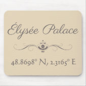 Élysée Palace Latitude Longitude Mousepad (Vorne)