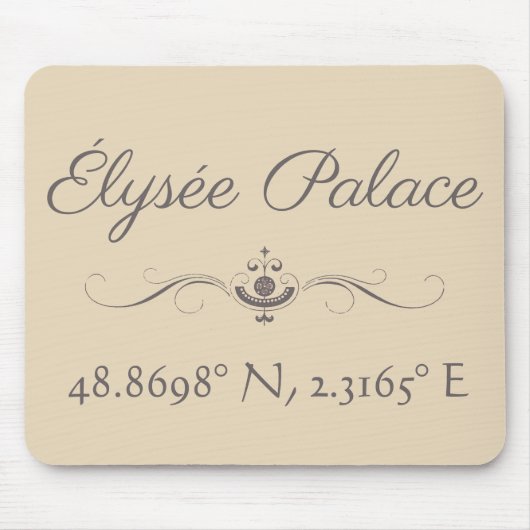 Élysée Palace Latitude Longitude Mousepad (Vorne)