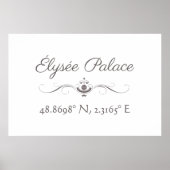 Élysée Palace Latitude Longitude Poster (Vorne)
