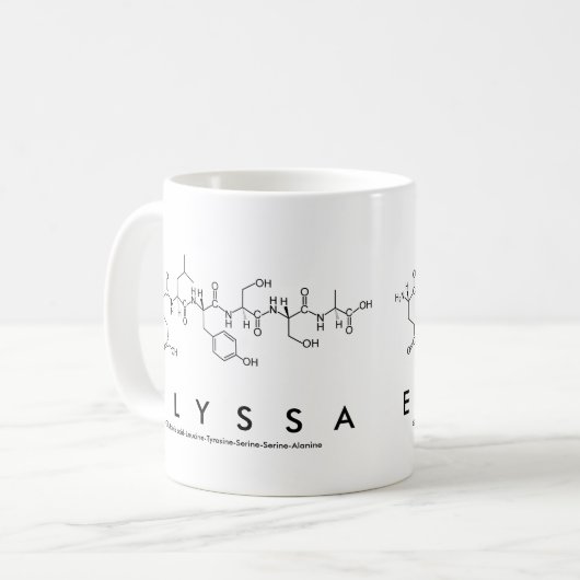 Elyssa Peptid-Namen-Tasse Kaffeetasse (Vorderseite Links)