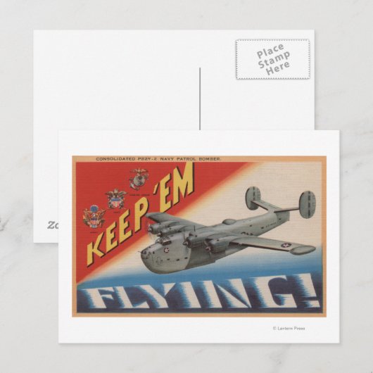 "Em Flying/PB2Y-2 behalten Postkarte (Vorne/Hinten)