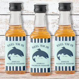 Em im Fischfang Bachelor Party Schönheit Alkoholflaschenetikett