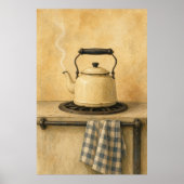 Email-Kanne auf dem Herd Aquarell Poster (Vorne)