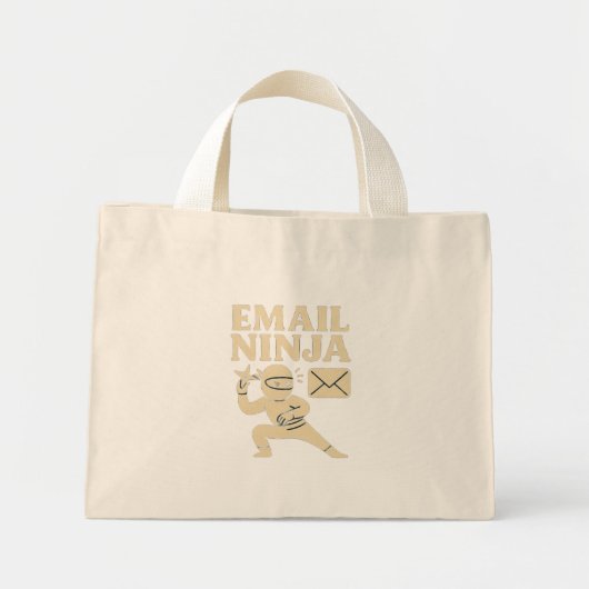 Email Ninja Tote Bag Mini Stoffbeutel (Vorne)