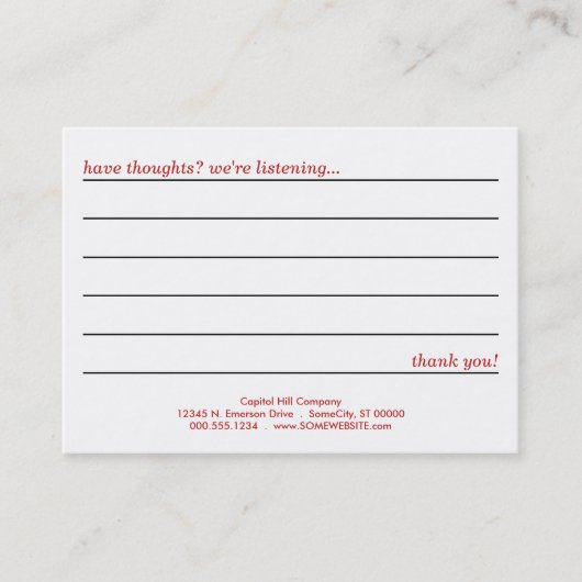 Emailkommentartkarte Visitenkarte (Vorderseite)