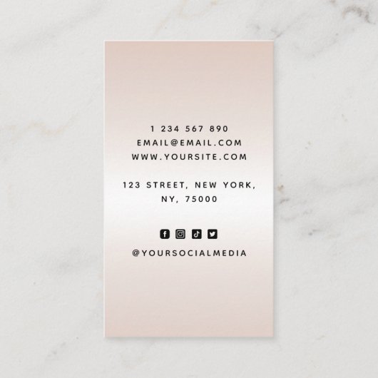 Emaille Cream Gradient Add QR Code Logo & Social Visitenkarte (Rückseite)