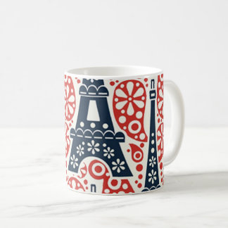 Emaille Paris Folk Floral Tasse