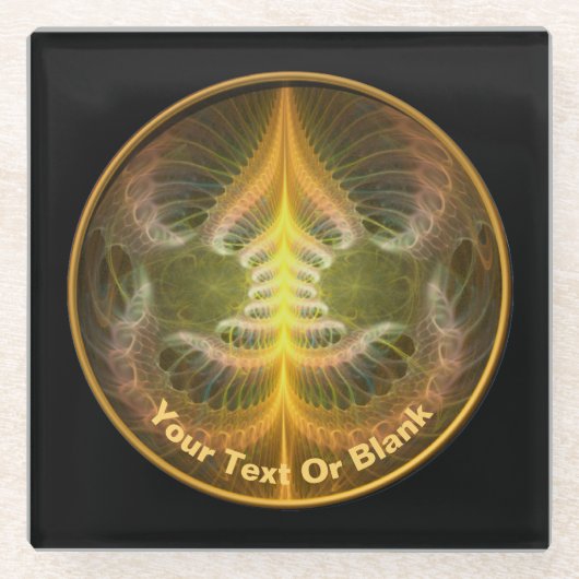 Emaillierte Messingfächer Glasuntersetzer (Vorderseite)