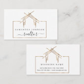 Emaillogos für Anwesen-Agent mit goldfarbenem Haus Visitenkarte (Vorne/Hinten)