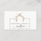 Emaillogos für Anwesen-Agent mit goldfarbenem Haus Visitenkarte (Vorderseite)