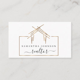 Emaillogos für Anwesen-Agent mit goldfarbenem Haus Visitenkarte