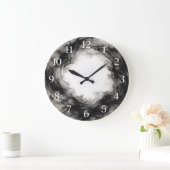 Emanation — Fluid Ink-Wash Große Wanduhr (Zuhause)